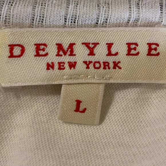 Demylee Women's Pima Cotton Striped Round Neck Short Sleeve Shirt‎ SIze L - Picture 7 of 12